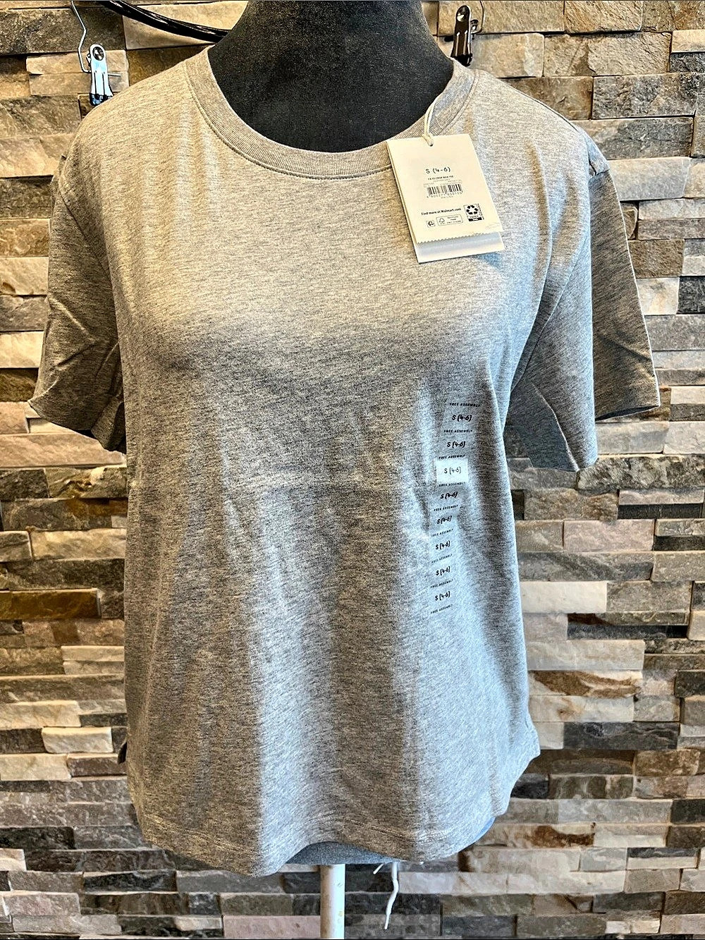 Free Assembly Cotton Cropped Boxy Tee Men's Short Sleeve Gray Small